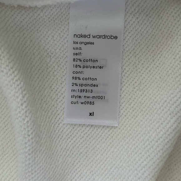 Naked Wardrobe White Oversized The Zip Up Hoodie size - XL - Picture 7 of 8